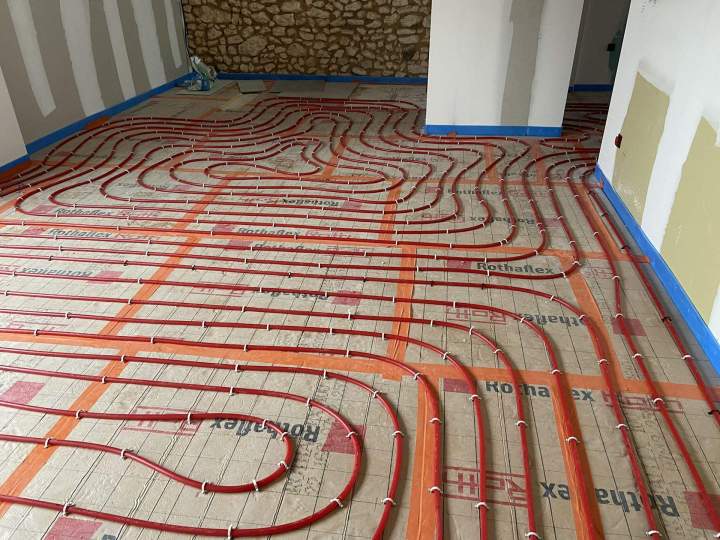 Pose de plancher chauffant hydraulique Montpon-Ménestérol